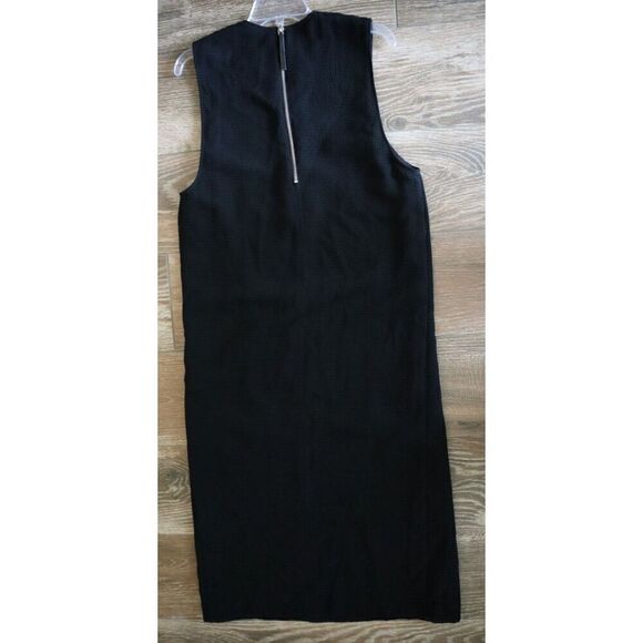 Helmut Lang Women's Sz 6 Black Textured Sleeveless Front Slit V-Neck Maxi Dress - Picture 2 of 13